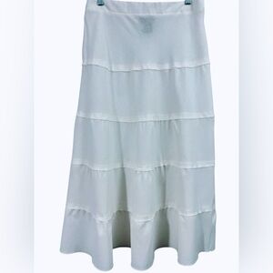 MetroWear White Tiered Linen Skirt | NWT | M